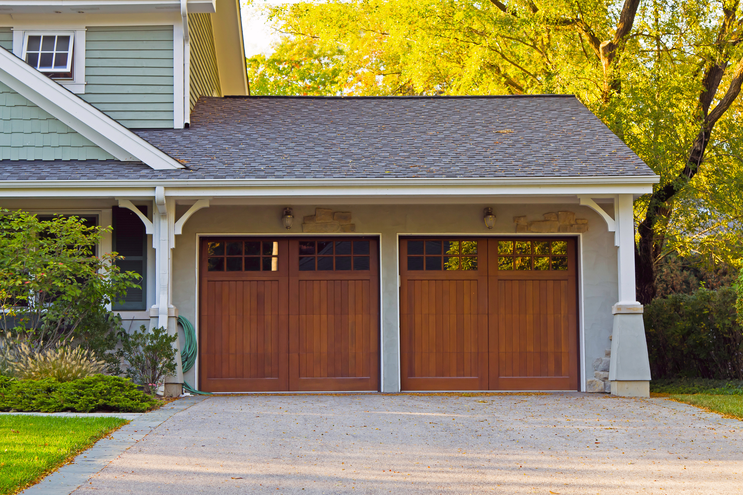 wooden textured residential garage door